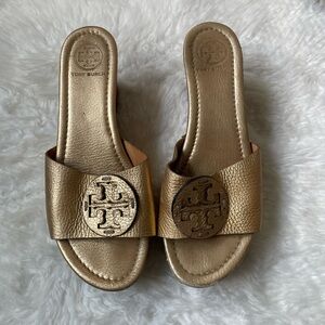 Tory Burch Metallic Gold Sandals